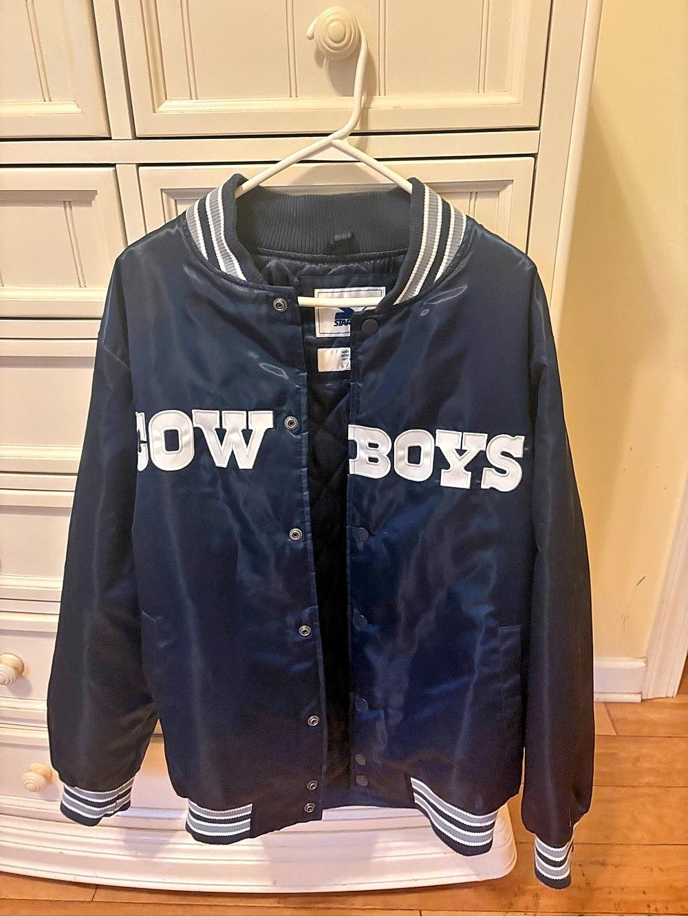 Starter Dallas Cowboys Starter Satin Jacket Satin Jacket Men's Varsity Blue &